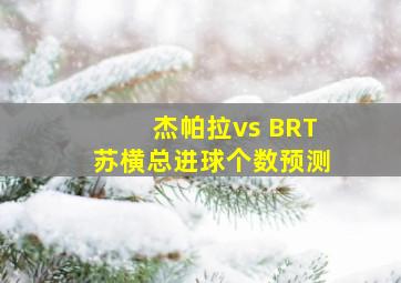 杰帕拉vs BRT苏横总进球个数预测